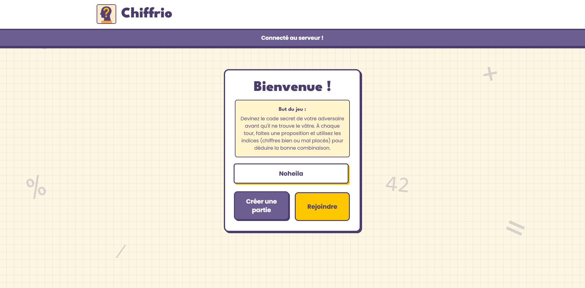 Chiffrio - Jeu multijoueur